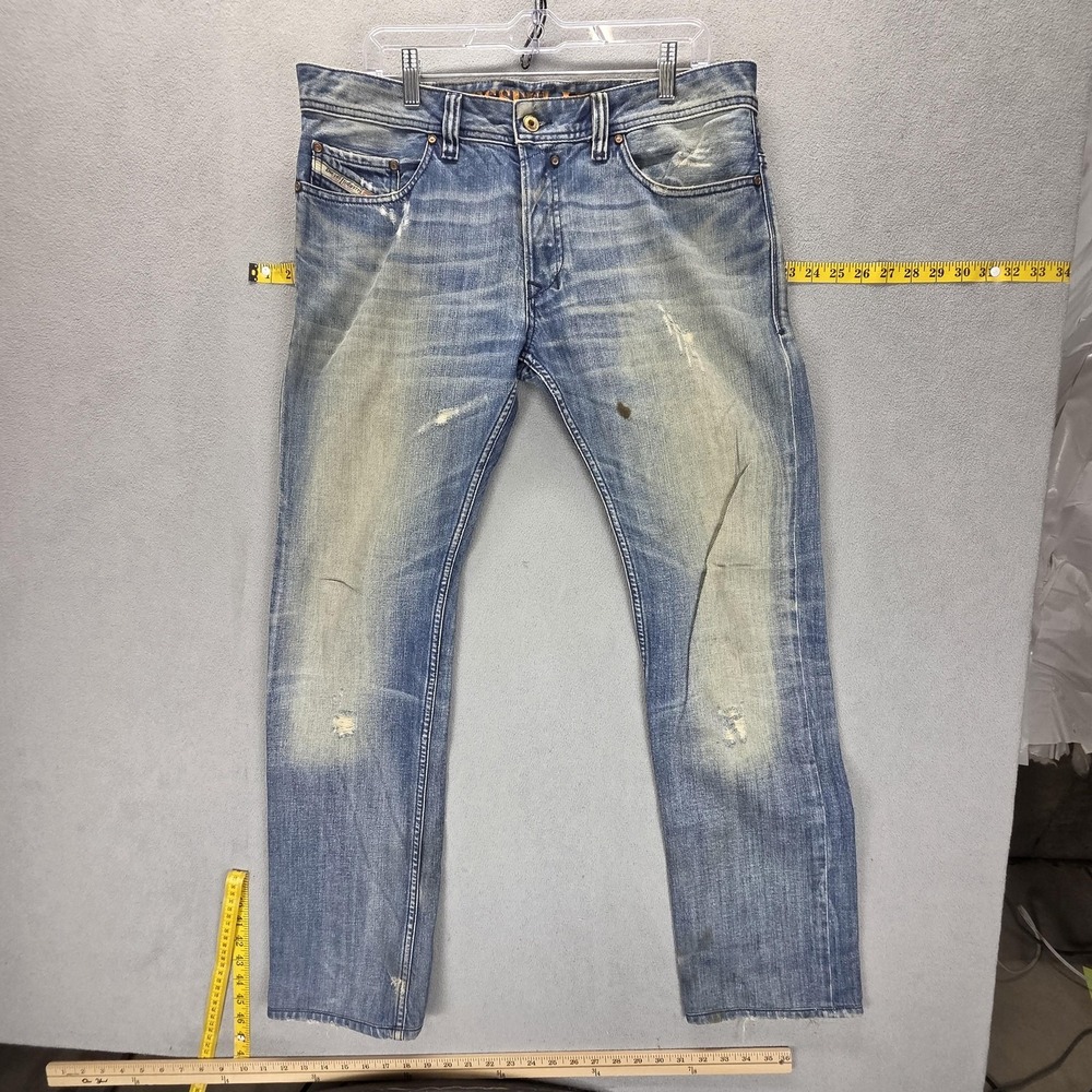 Diesel Jeans Mens 33x32 Blue Safado Regular Slim Straight Button Fly Italy 0074F